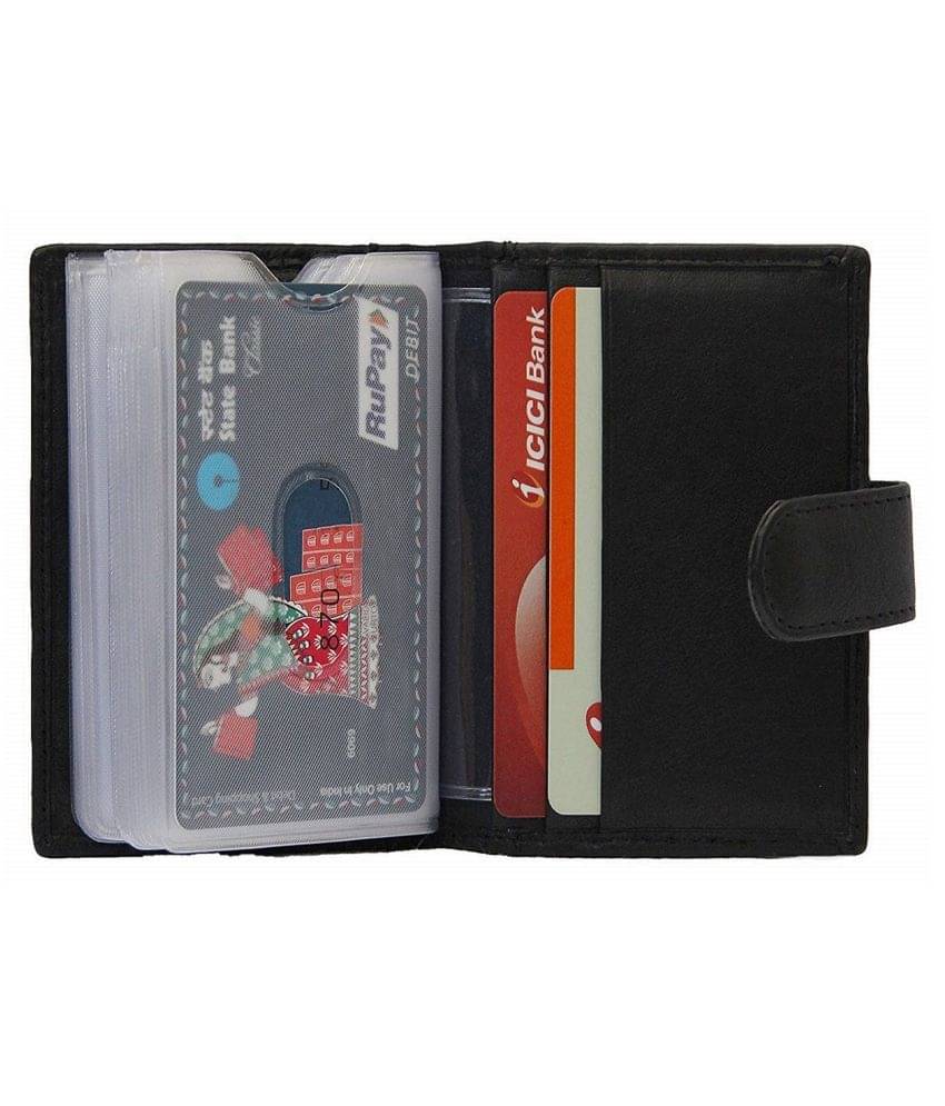     			Keviv Button Black Card Holder