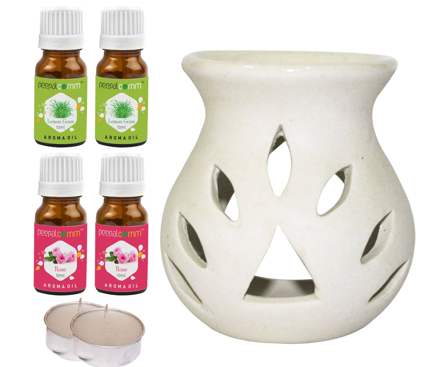 Peepalcomm Ceramic Aroma Oils & Diffusers Set - Pack of 7 Peepalcomm Ceramic Aroma Oils & Diffusers Set - Pack of 7