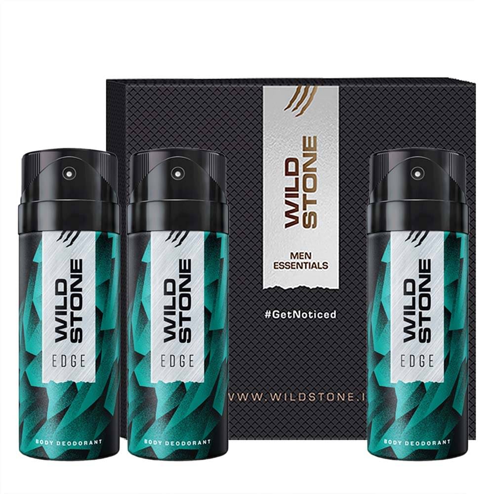     			Wild Stone Gift Box with Edge Deodorant, Pack of 3 (150ml Each)