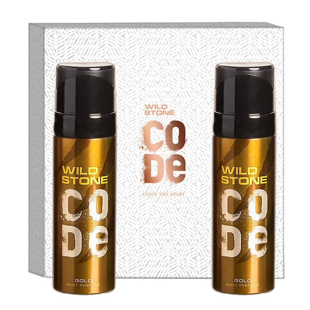     			Wild Stone Gift Box with Code Gold Body Perfume, Pack of 2 (120ml Each) Perfume Body Spray - For Men (240 ml, Pack of 2)