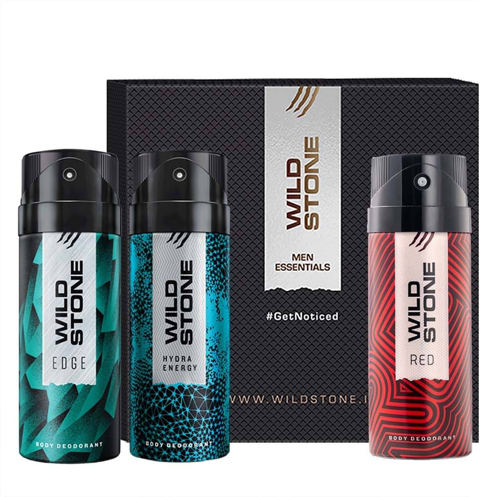     			Wild Stone Gift Box with Edge, Forest Spice and Red Deodorant, Pack of 3 (150ml Each) Body Spray - For Men (450 ml, Pack of 3)