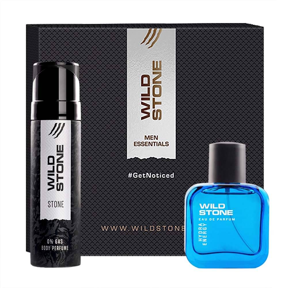     			Wild Stone Gift Box with Stone Perfume Body Spray (120ml) and Hydra Energy Eau De Parfum (30ml)