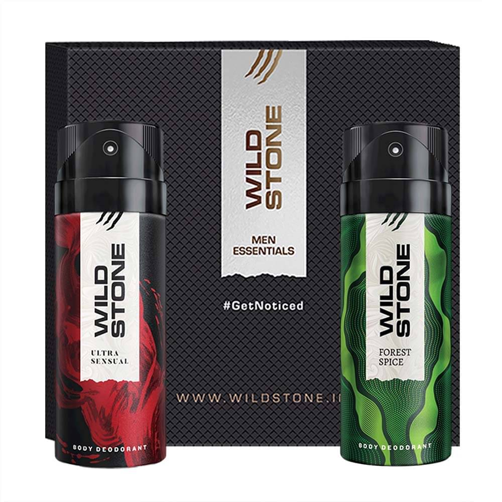     			Wild Stone Gift Box with Forest Spice and Ultra Sensual Deodorant (150ml Each) Body Spray - For Men (300 ml, Pack of 2)