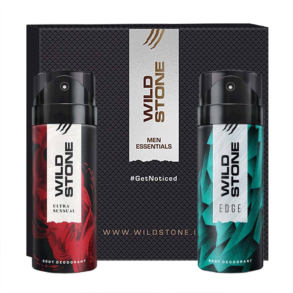     			Wild Stone Gift Box Edge and Ultra Sensual Deodorant (150ml Each) Body Spray - For Men (300 ml, Pack of 2)