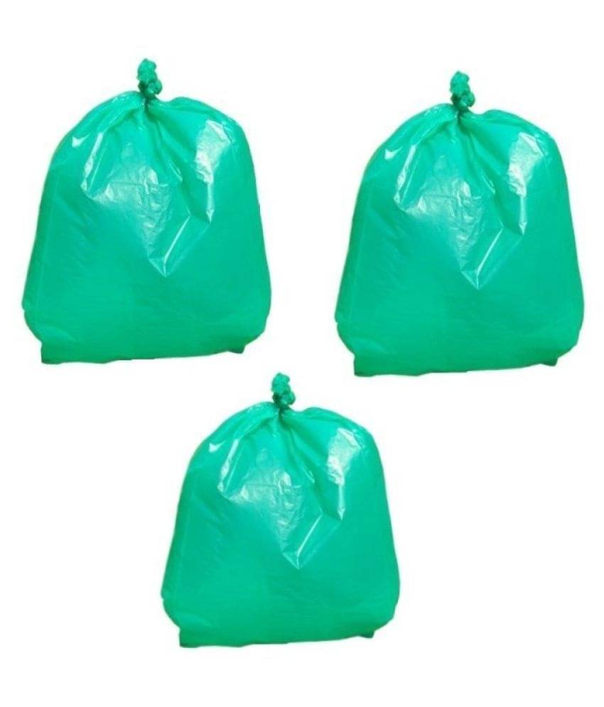 C-I - 3 Packs Medium Disposable Garbage Bags for Dry Waste, Green Color (90 pcs) C-I - 3 Packs Medium Disposable Garbage Bags for Dry Waste, Green Color (90 pcs)