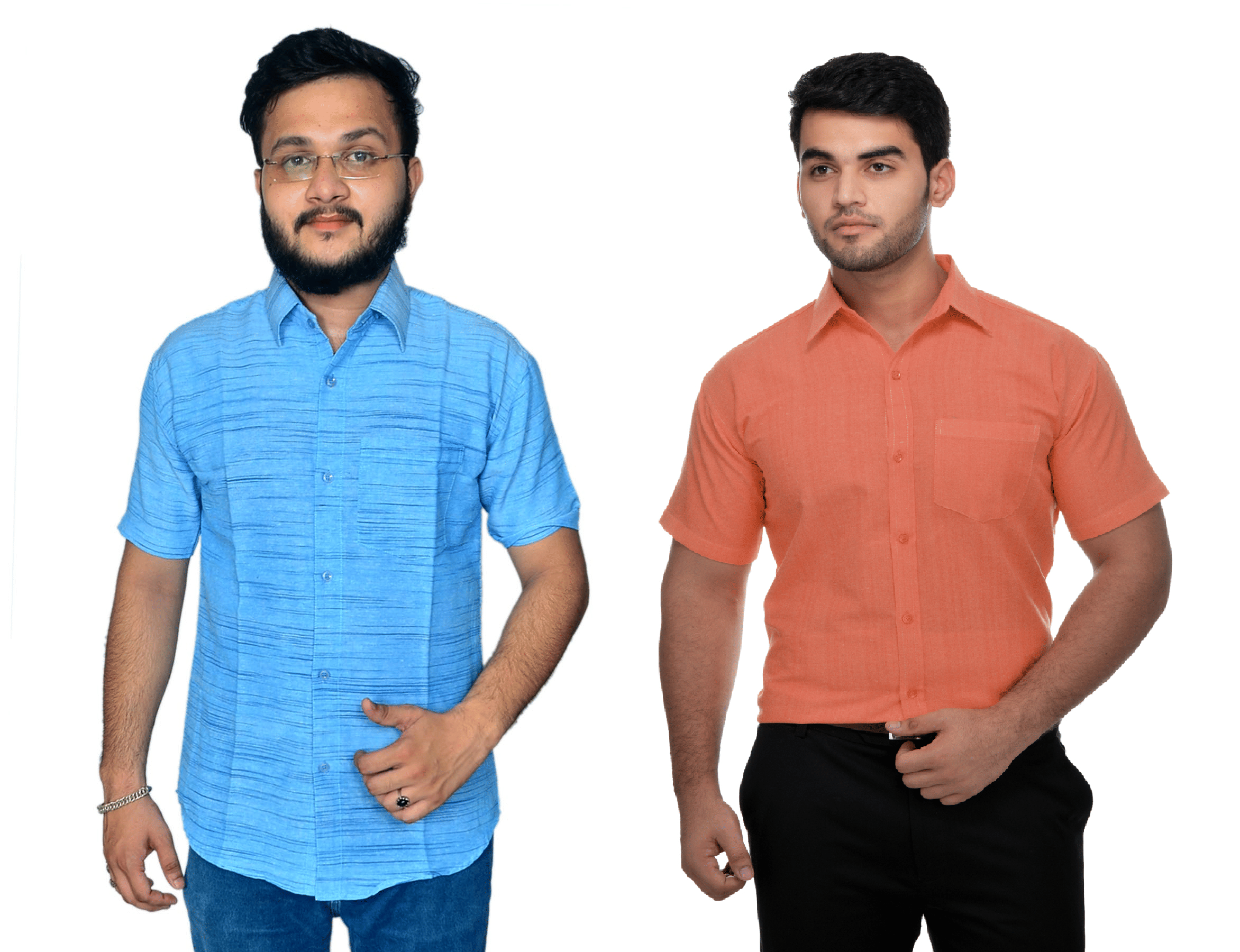 DESHBANDHU DBK 100% Cotton Regular Fit Half Sleeves Men's Formal Shirt - Multicolor ( Pack of 2 )