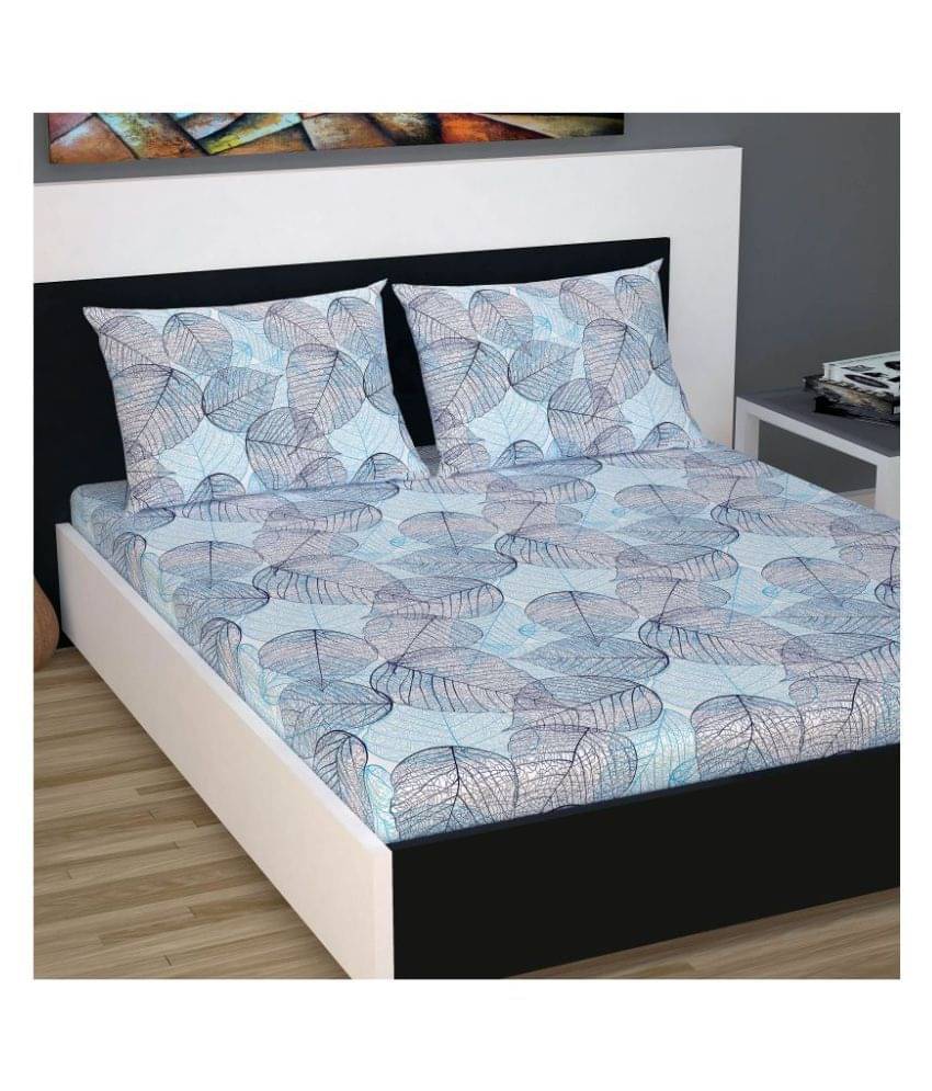     			DIVINE CASA Cotton King Bedsheet ( Blue )