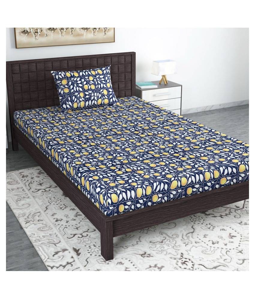     			DIVINE CASA Cotton Single Bedsheet ( Blue )