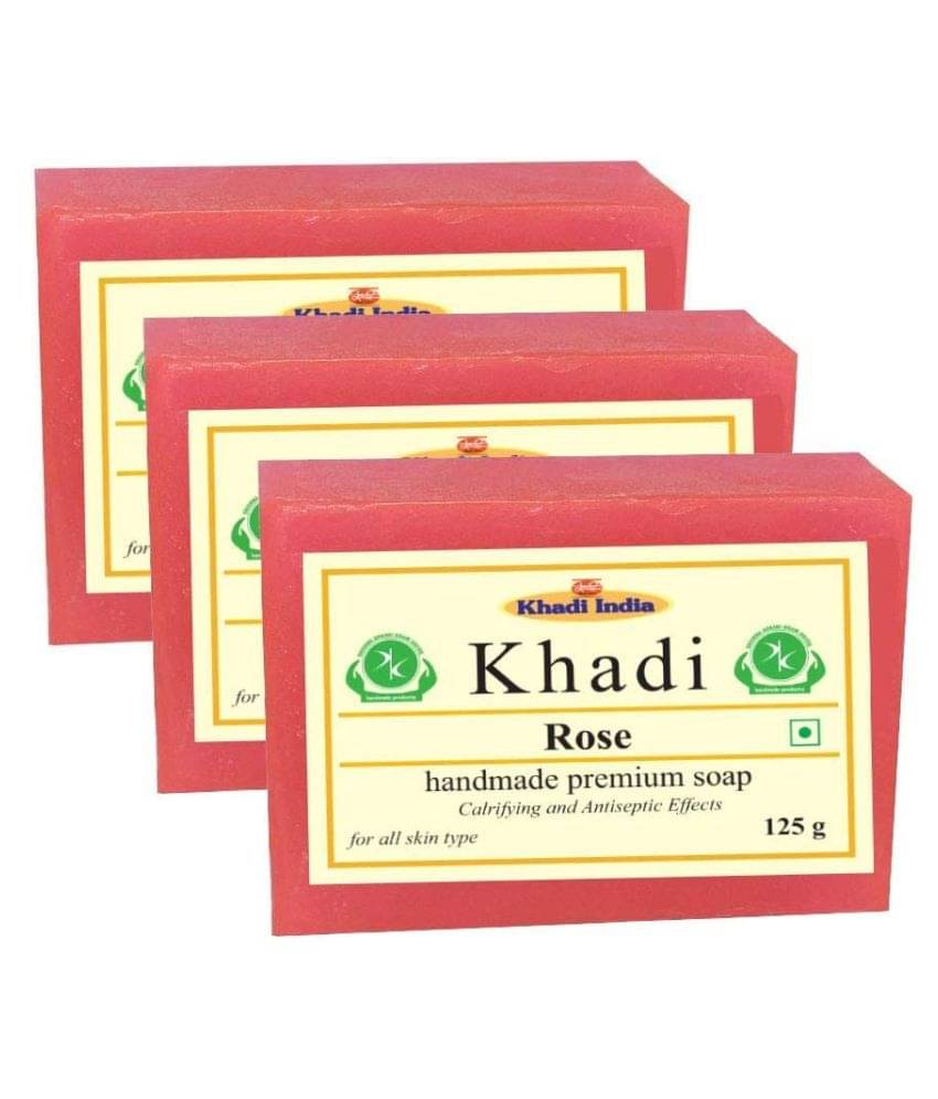     			Premium Khadi Rose Soap 375 g Pack of 3