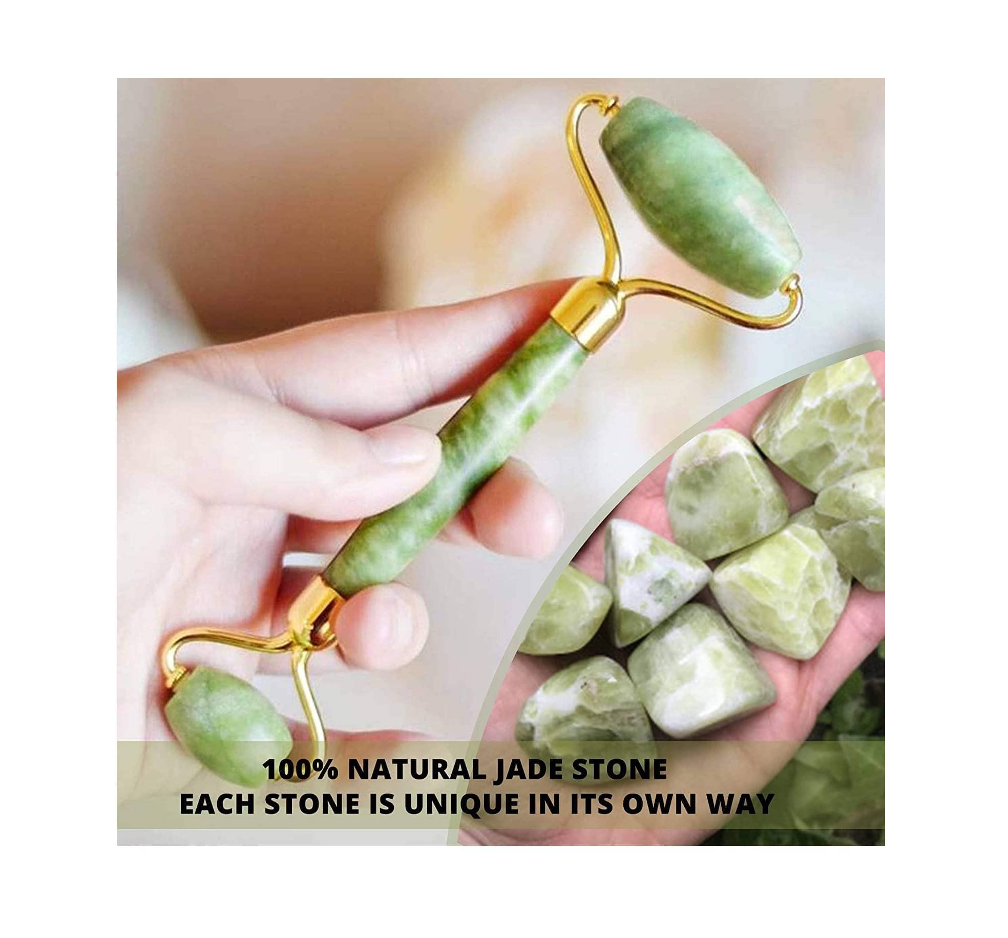 Queue Natural Real Jade Roller Facial Skin Massager Stone for Face Neck Face Roller Queue Natural Real Jade Roller Facial Skin Massager Stone for Face Neck Face Roller