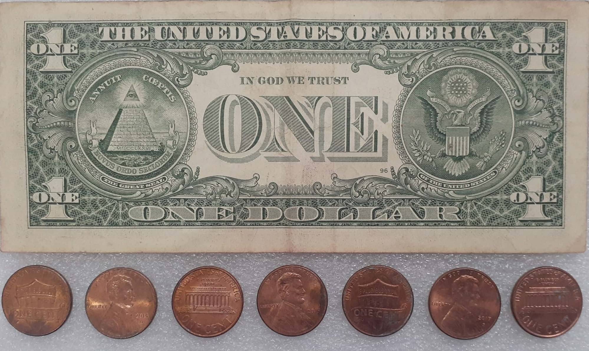     			Hop n Shop - The United States of America - 1 Dollar + 8 Coins of 1 Century - Coin and Paper Currency