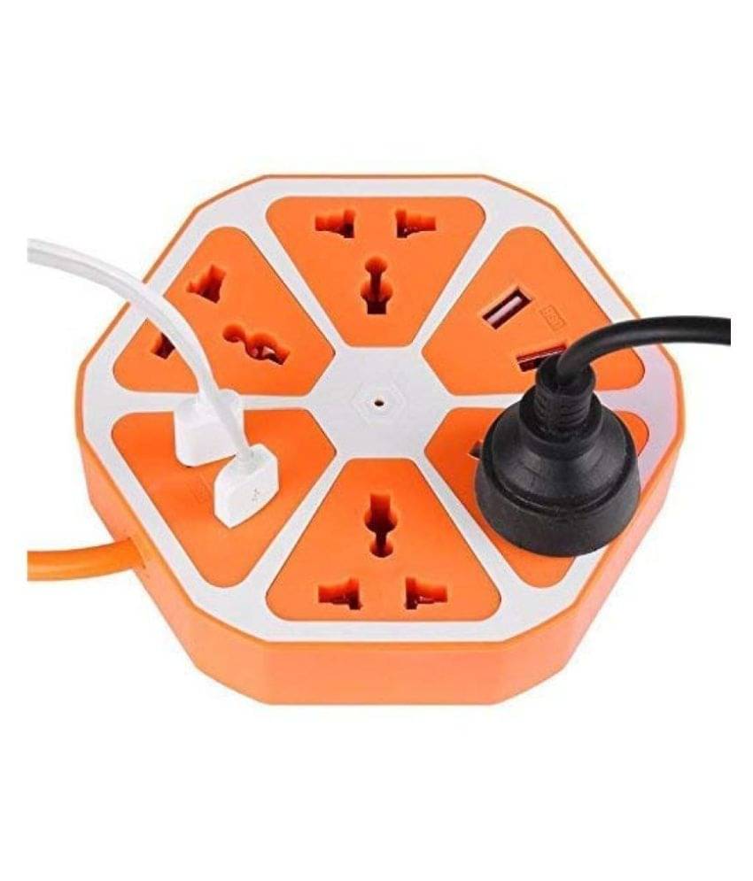 10Amp 4 USB Hexagon Extension Board & Power Socket, Outlet Ports with 6 ft Surge Protection 2500W Multi-Faceted Safety Sockets 10Amp 4 USB Hexagon Extension Board & Power Socket, Outlet Ports with 6 ft Surge Protection 2500W Multi-Faceted Safety Sockets