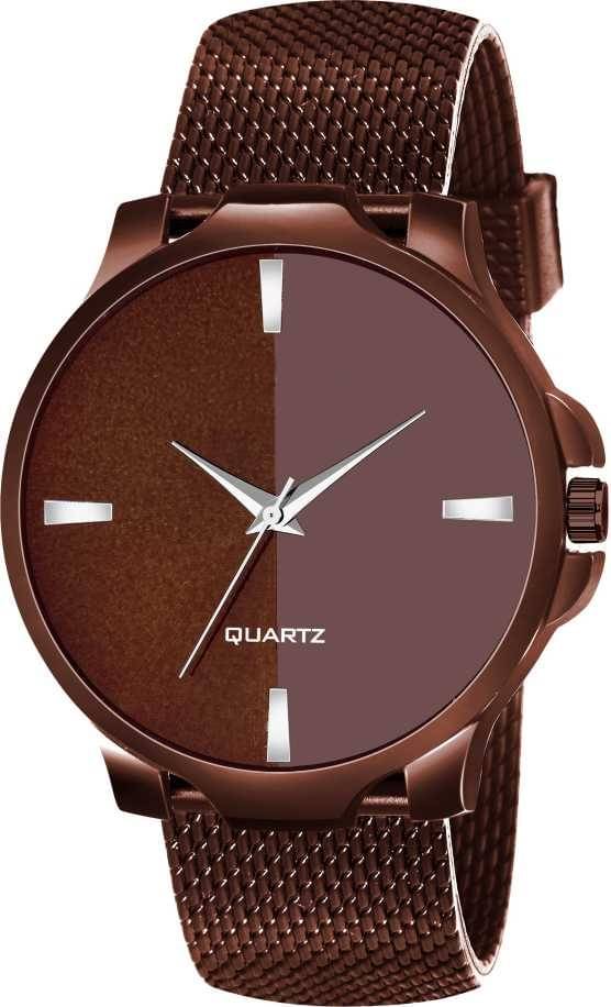     			EMPERO Tow Tone Dial PU Analog Men's Watch