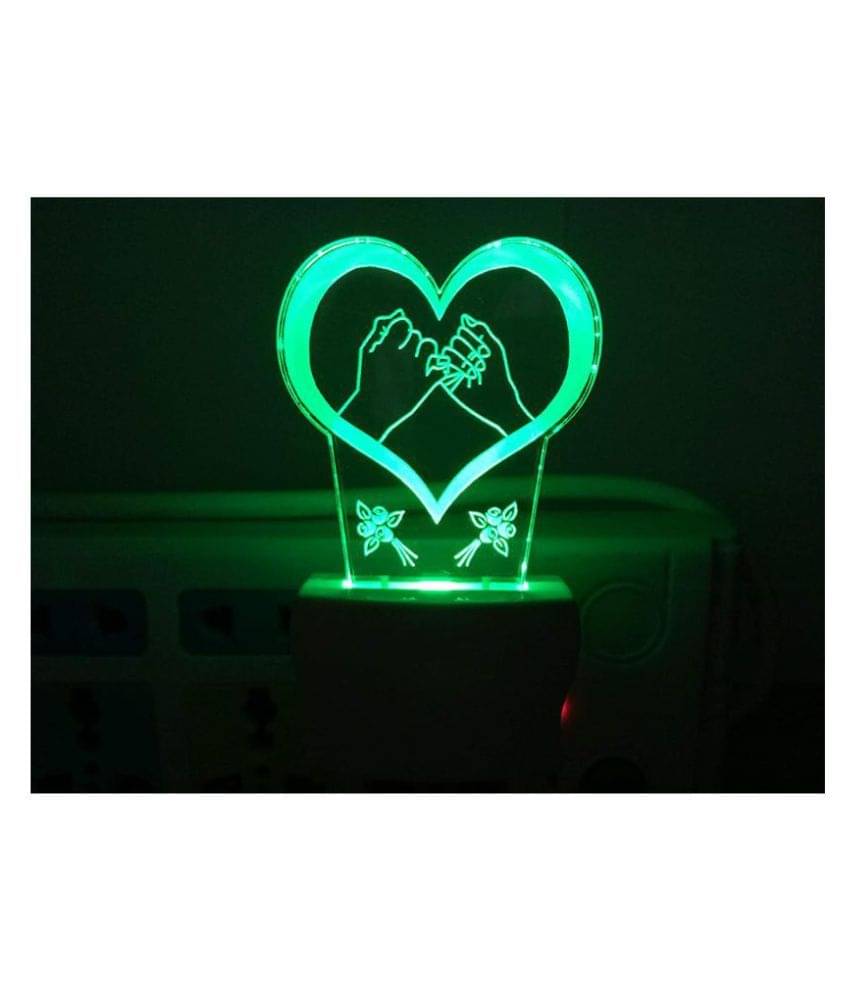 UKANI 3D Colour Changing Light, Multicolour, Heart Shape Night Lamp Multi - Pack of 1 UKANI 3D Colour Changing Light, Multicolour, Heart Shape Night Lamp Multi - Pack of 1