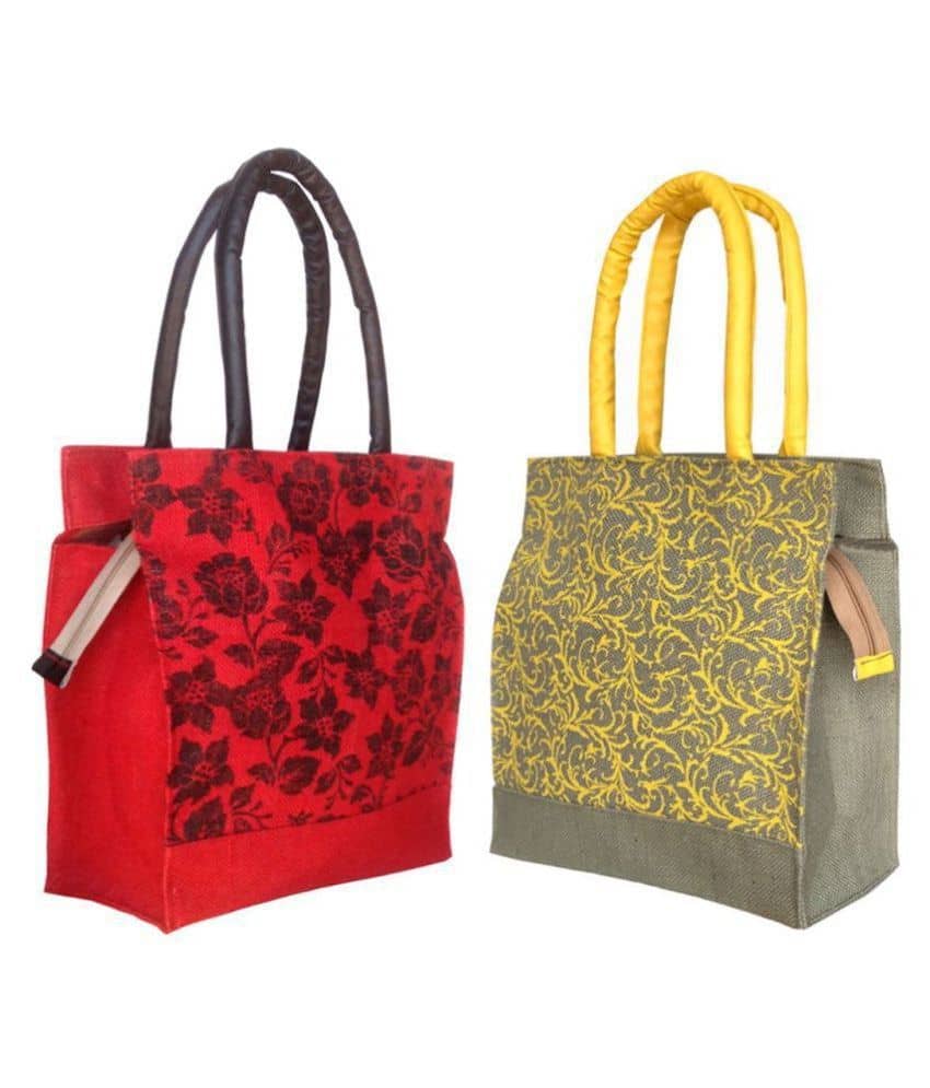 Foonty - Multicolor Jute Lunch Bag - Handbags | Buy online on ZillyBuy