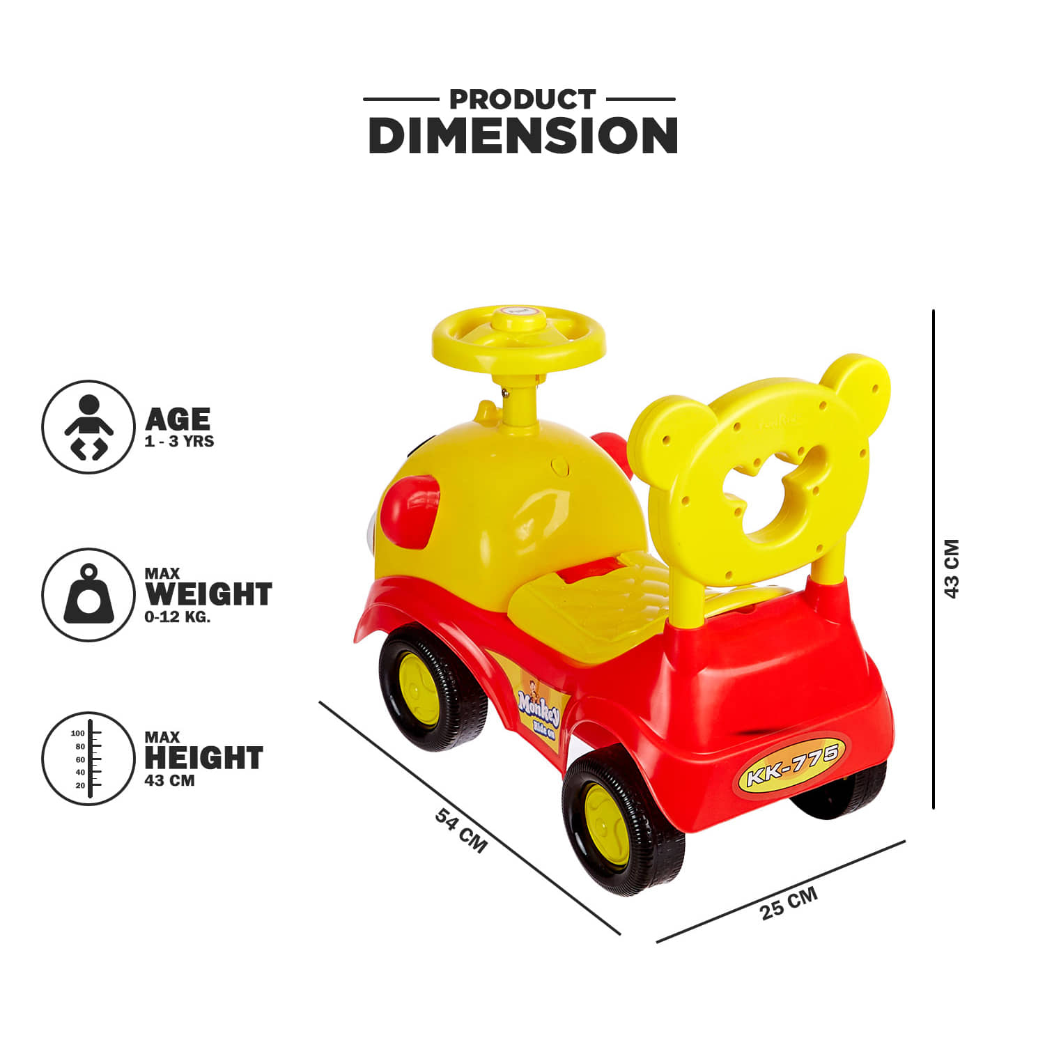 Dash Baby Toy Monkey Ride On Baby car Kids car Toy car