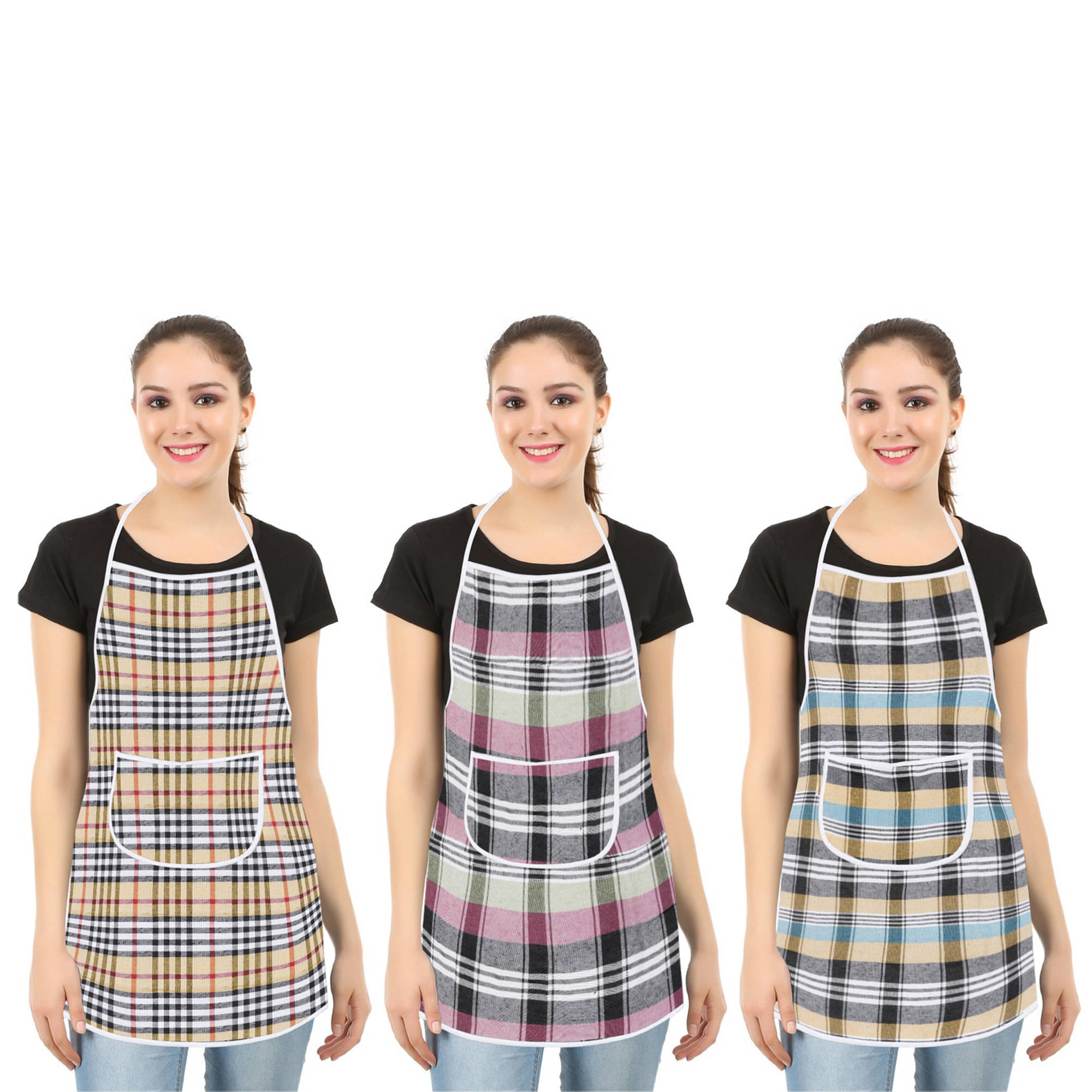     			E-Retailer Set of 3 Cotton Apron