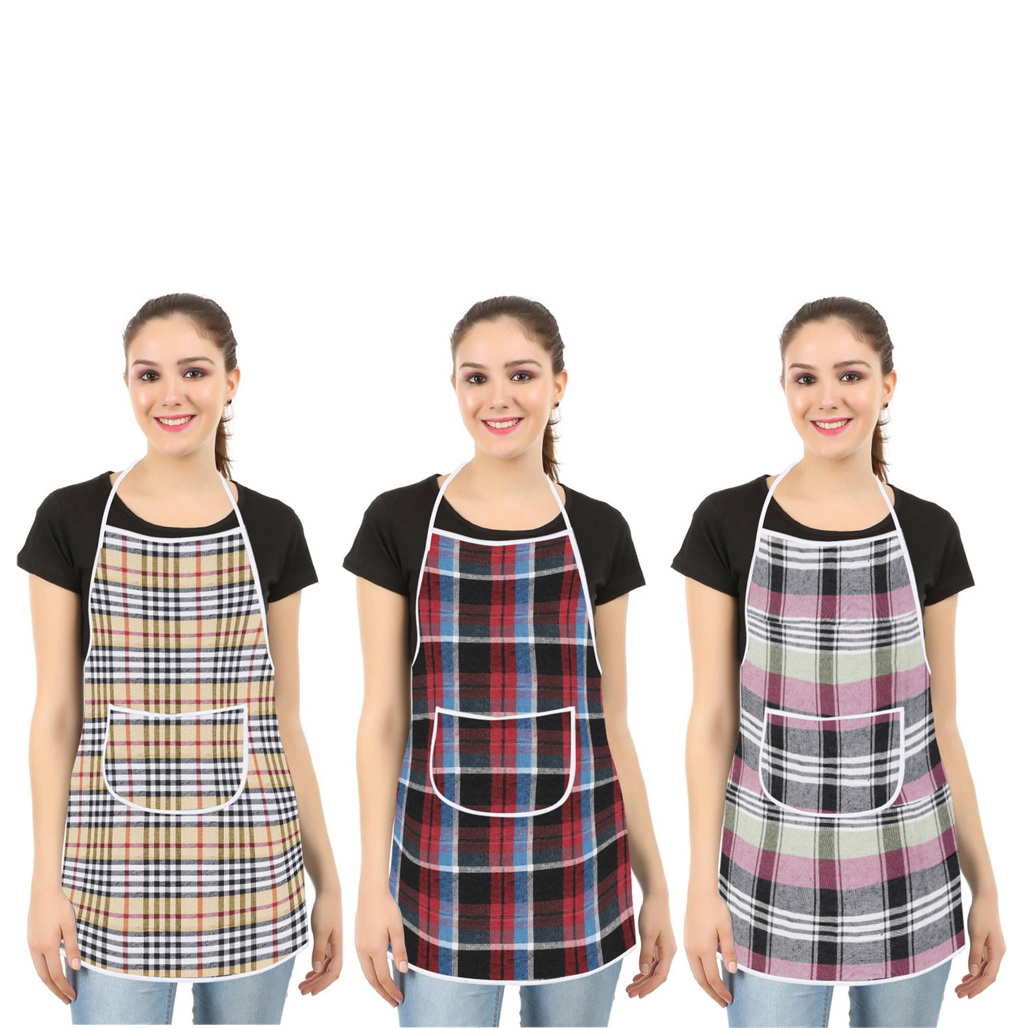    			E-Retailer Set of 3 Cotton Apron