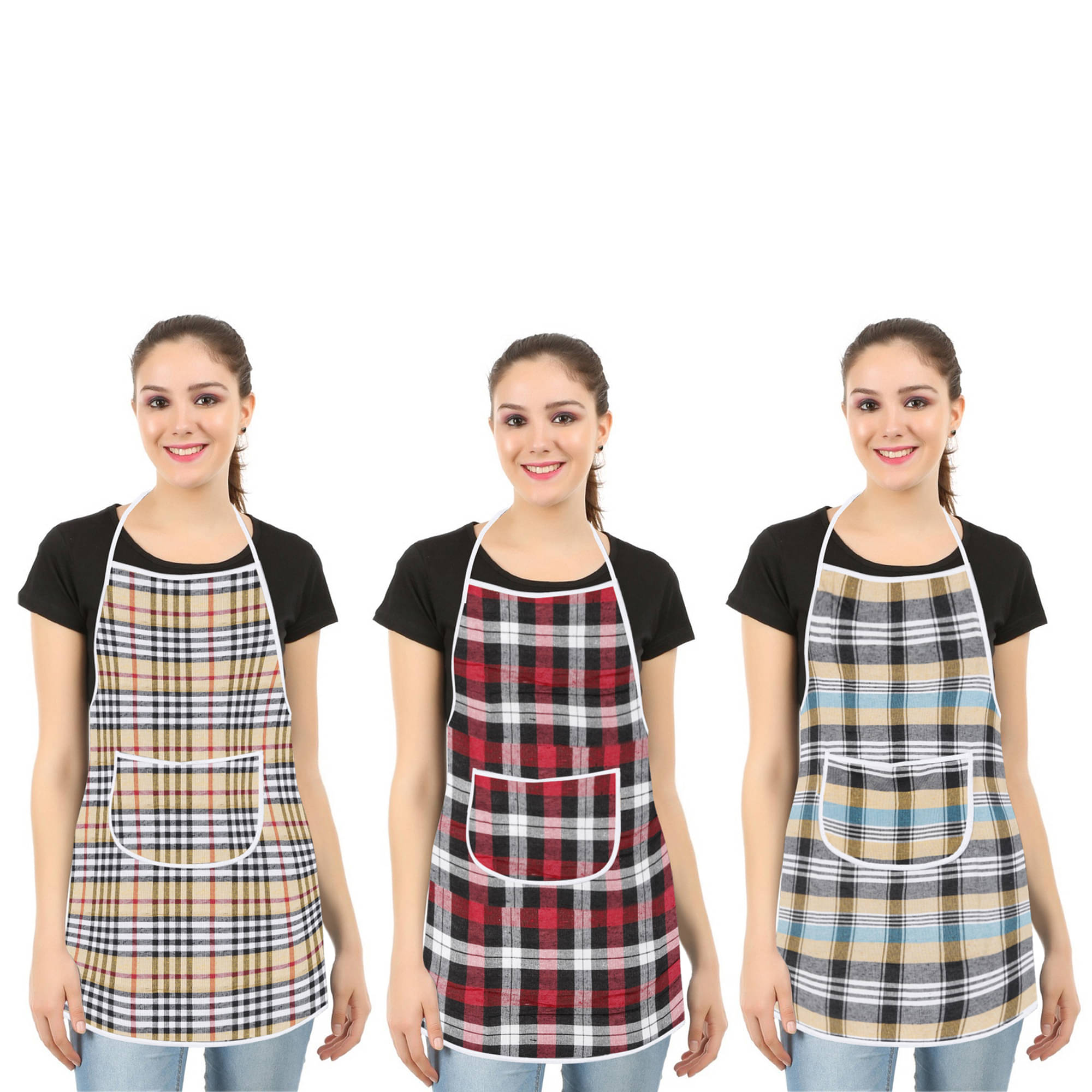     			E-Retailer Set of 3 Cotton Apron