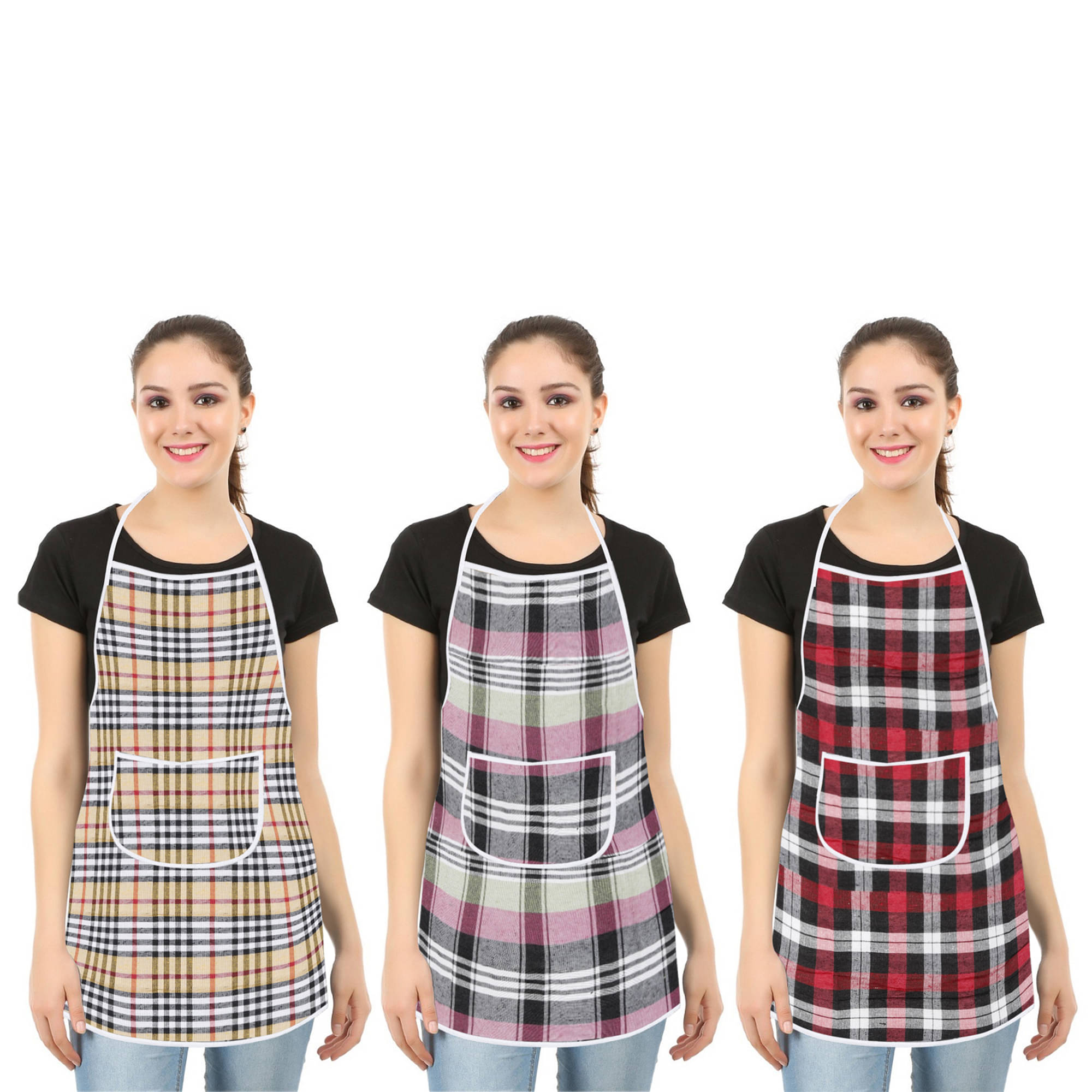     			E-Retailer Set of 3 Cotton Apron