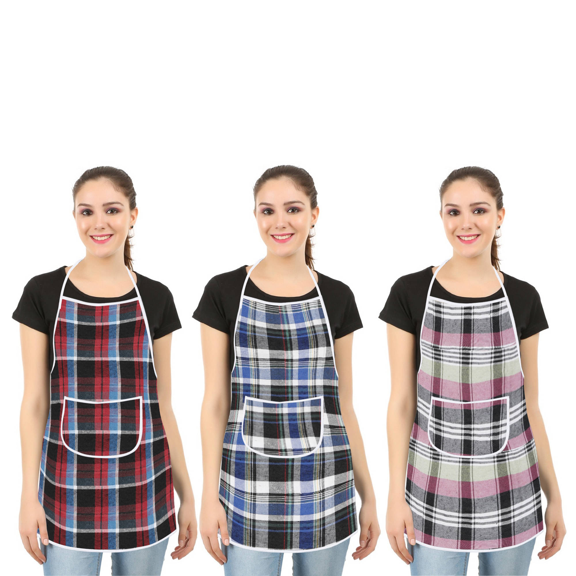     			E-Retailer Set of 3 Cotton Apron