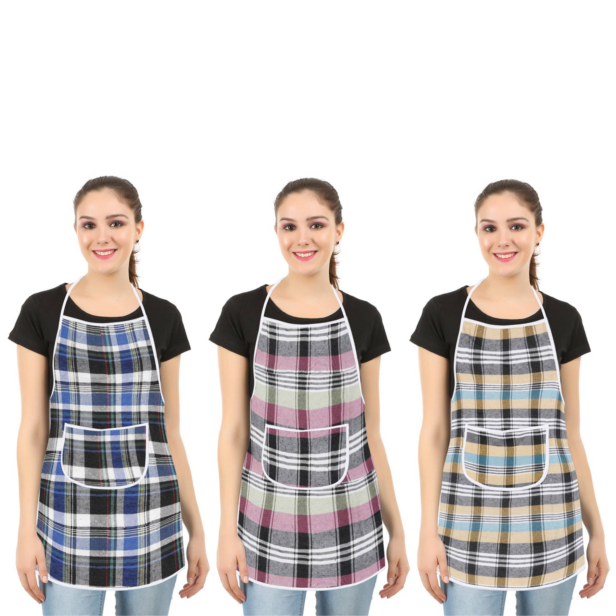     			E-Retailer Set of 3 Cotton Apron