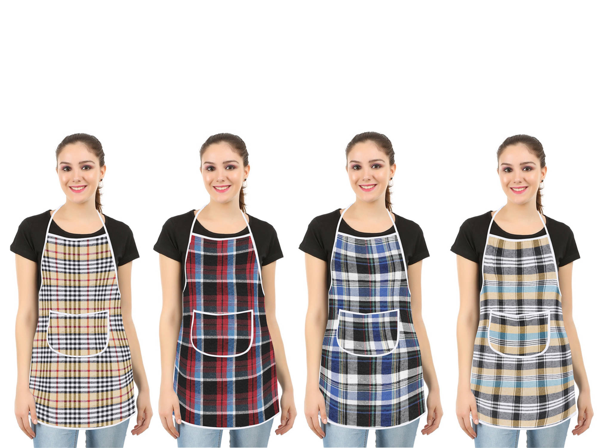     			E-Retailer Set of 4 Cotton Apron