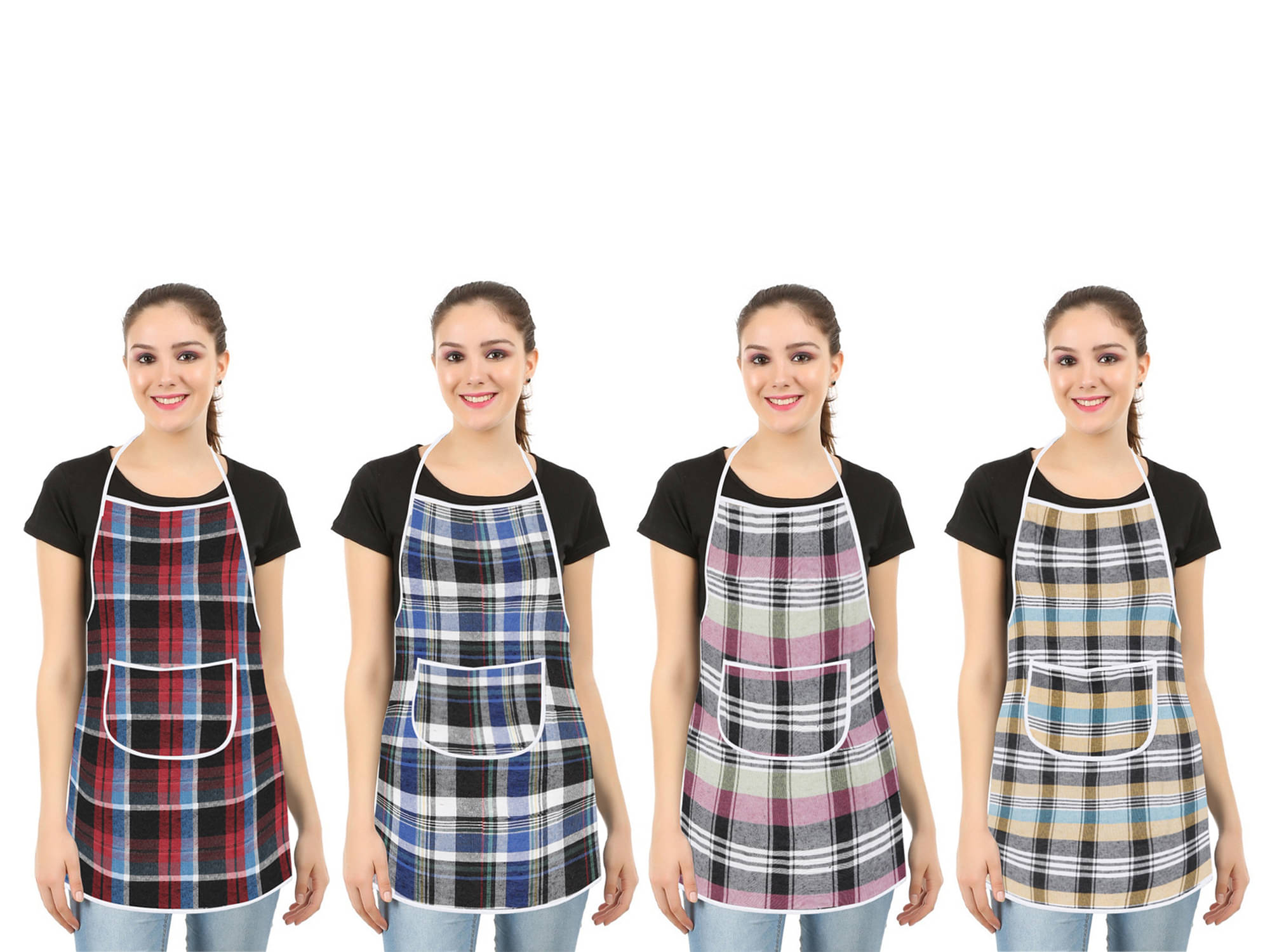     			E-Retailer Set of 4 Cotton Apron