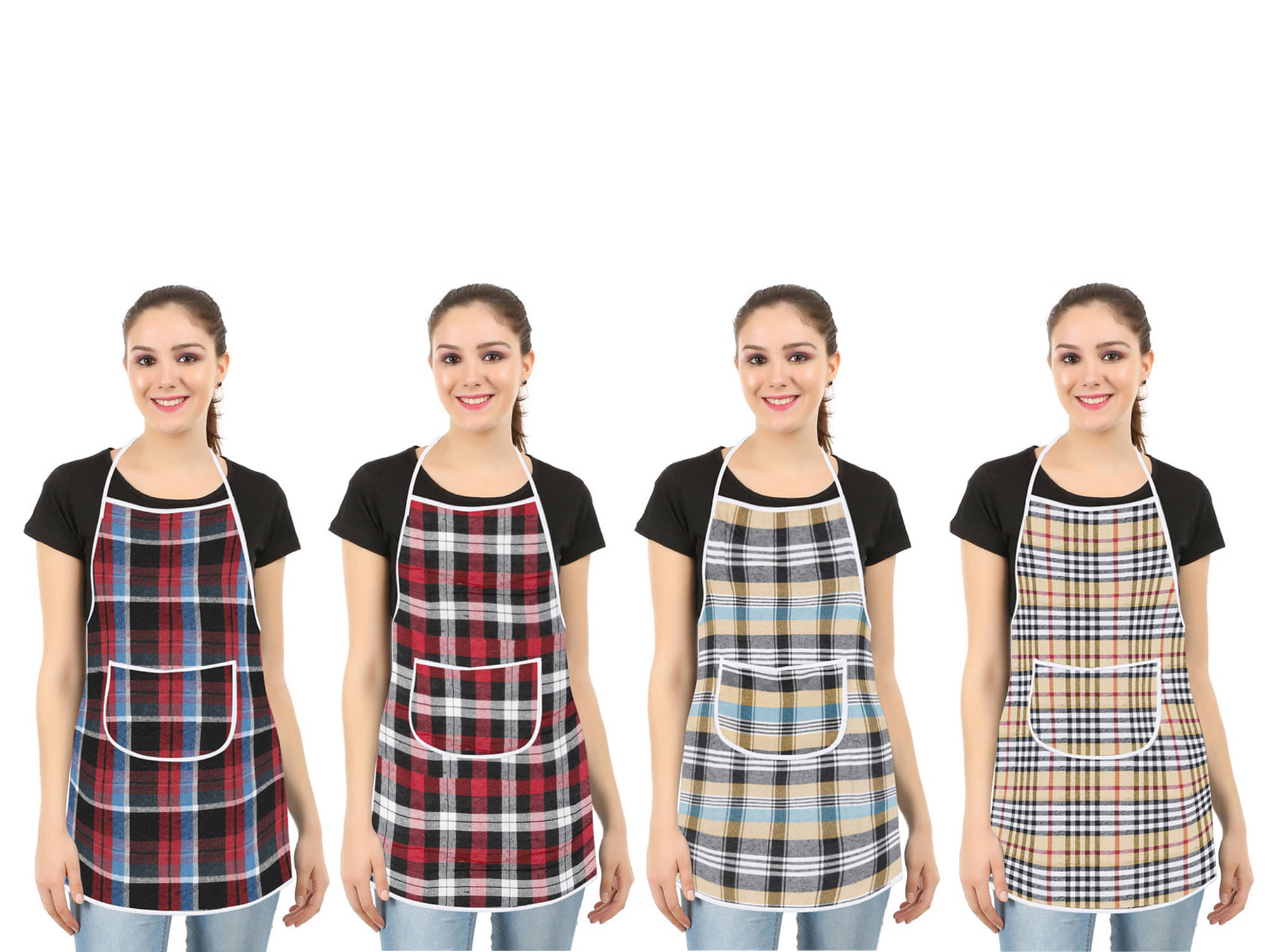     			E-Retailer - Multicolor Full Apron (Pack of 4)