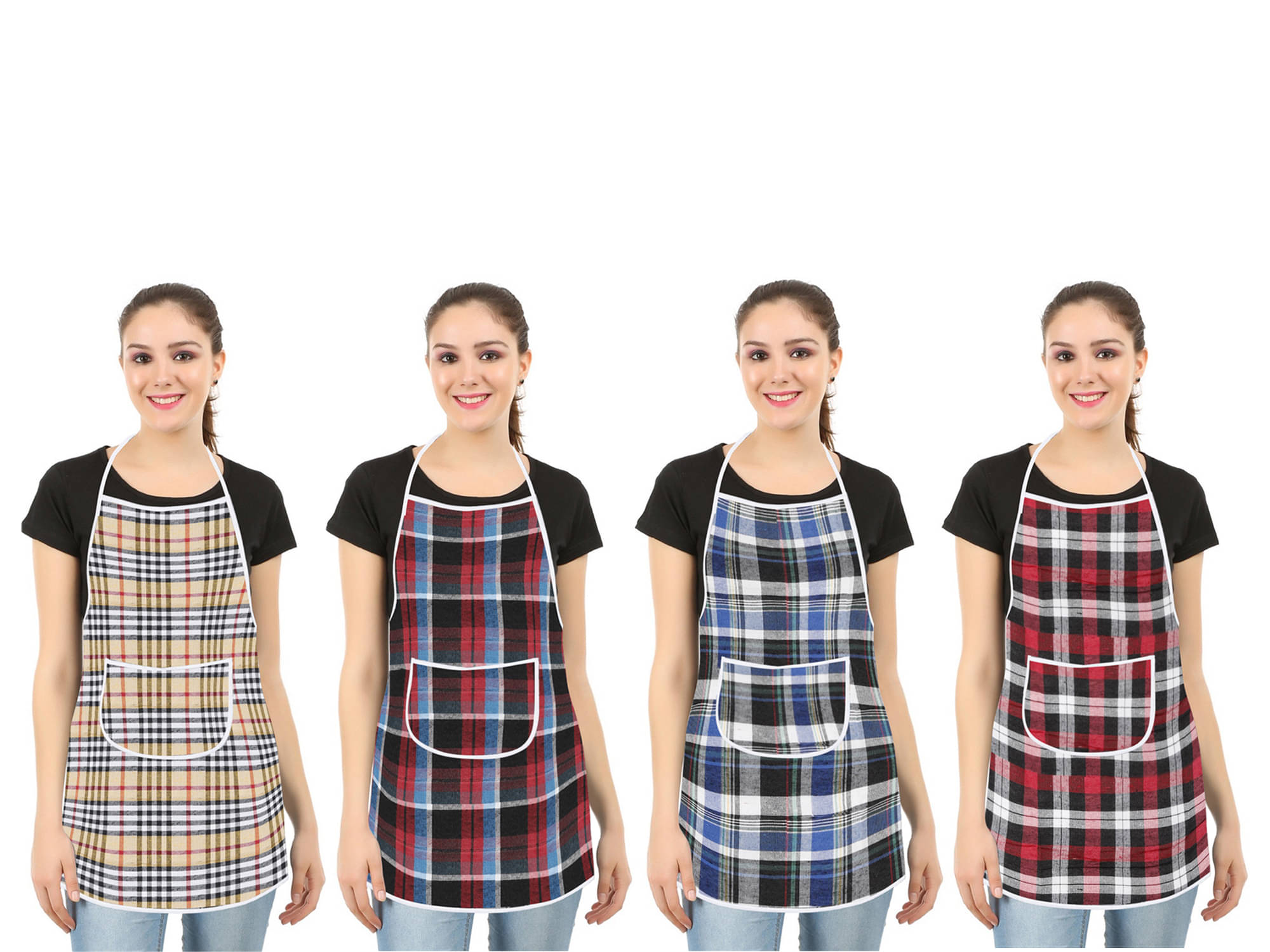     			E-Retailer Set of 4 Cotton Apron