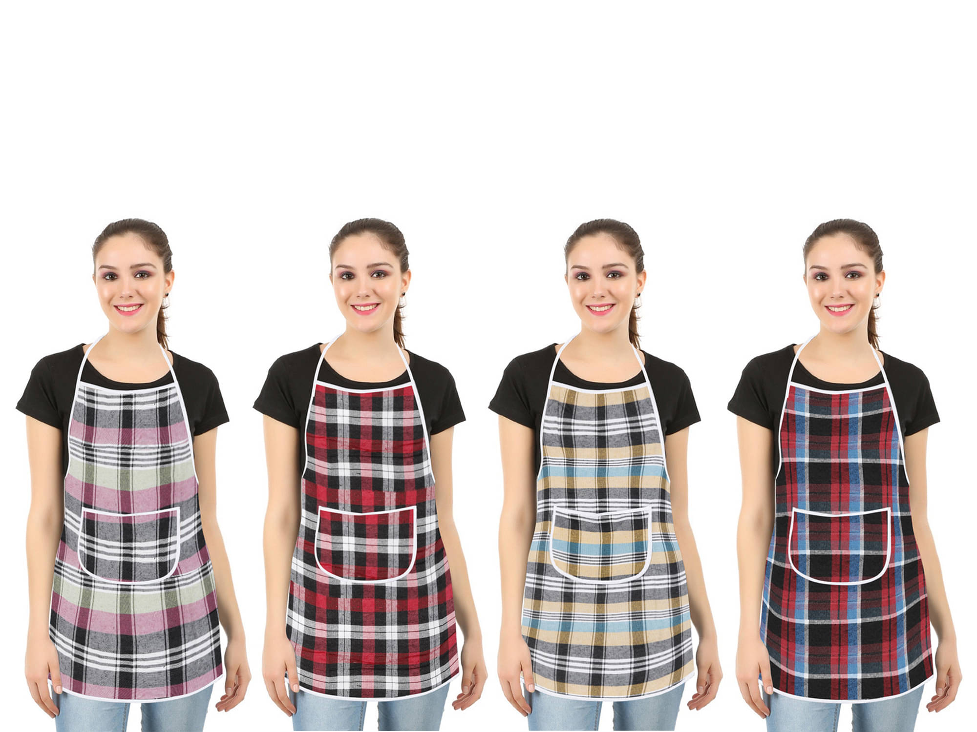     			E-Retailer Set of 4 Cotton Apron