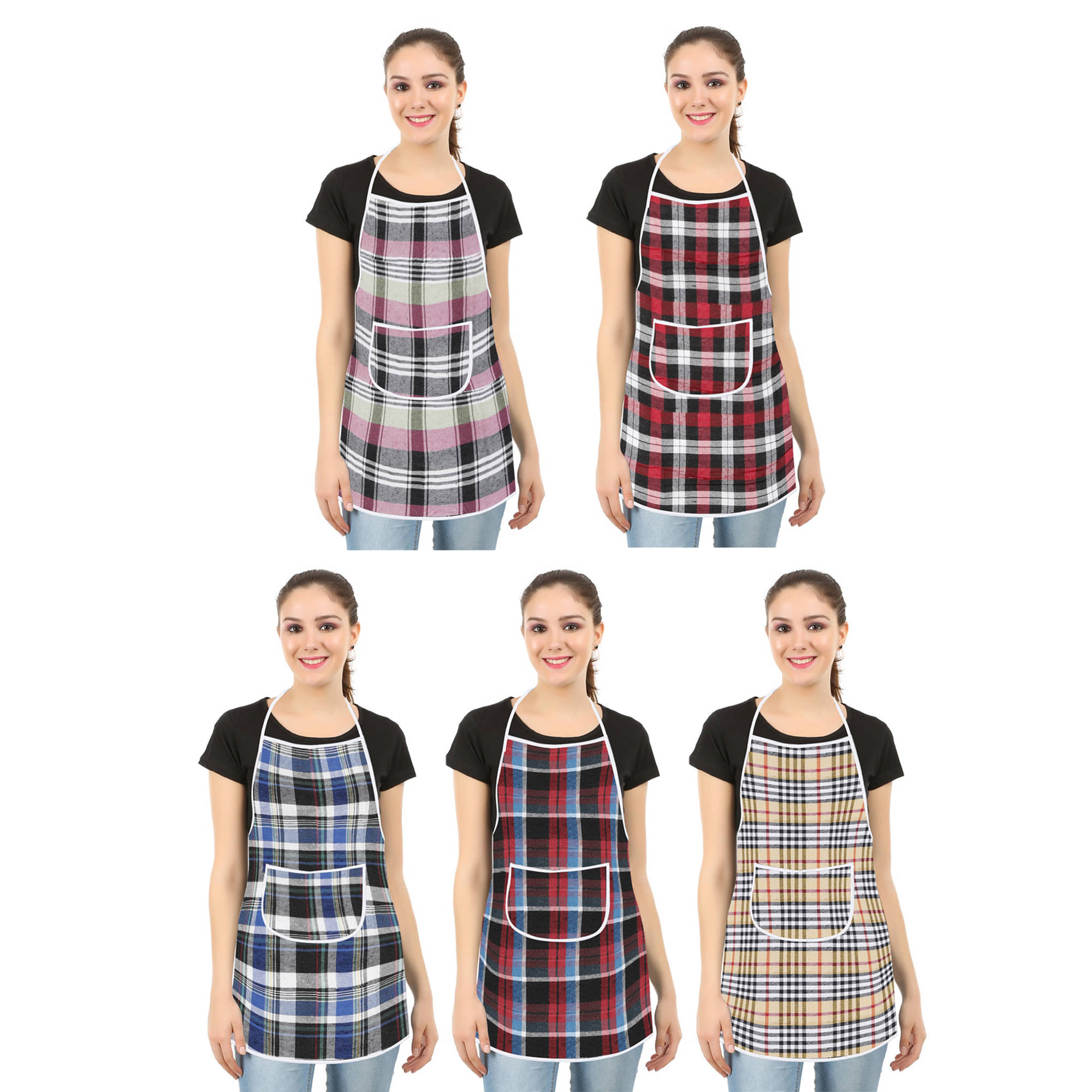     			E-Retailer - Multicolor Full Apron (Pack of 5)