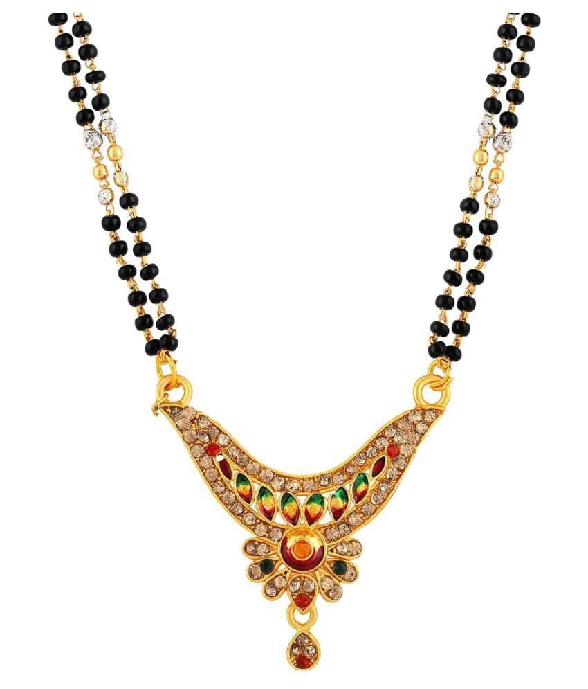 Asmitta Fancy Meenakari Gold tone double string Mangalsutra For Women Asmitta Fancy Meenakari Gold tone double string Mangalsutra For Women