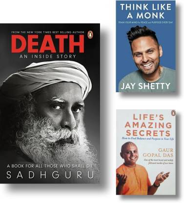     			Combo : Think Like A Monk + Death + Life's Amazing Secrets | Set Of Three(3) Books (Paperback, Jay Shetty, Gopal Das, Sadhguru)