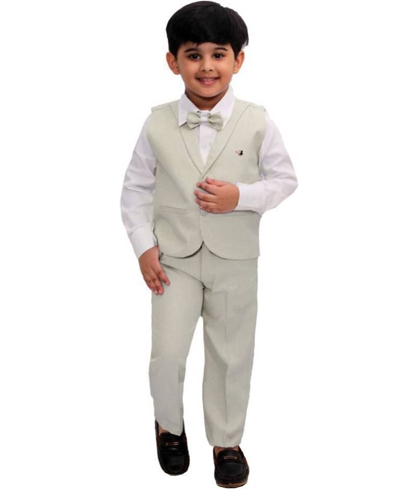 Fourfolds Pack of 1 Boys Cotton Blend Shirt & Pants Set ( Green )