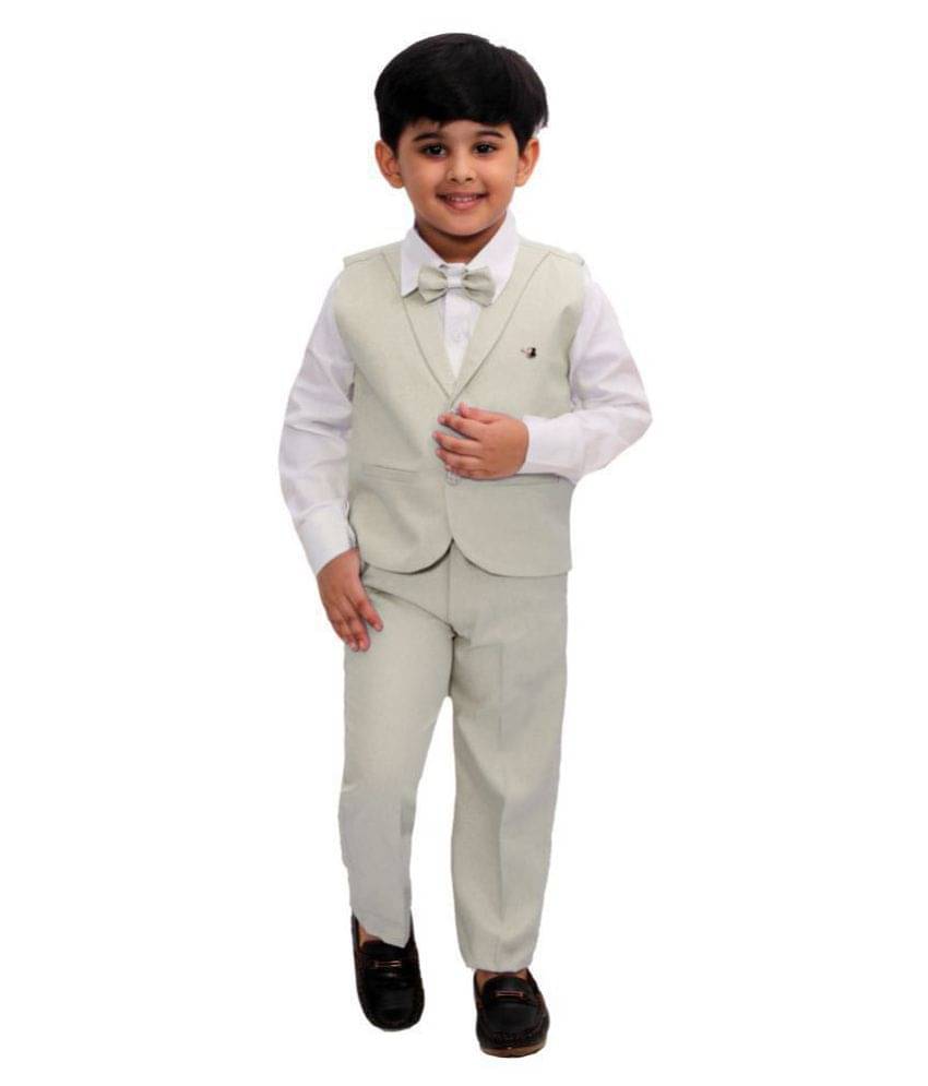     			Fourfolds Pack of 1 Boys Cotton Blend Shirt & Pants Set ( Green )