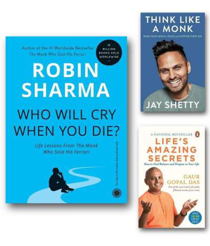 Set Of Three Books | Who Will Cry When You Die + Life Amazing Secrets + Think Like A Monk | Combo Books Set Of Three Books | Who Will Cry When You Die + Life Amazing Secrets + Think Like A Monk | Combo Books