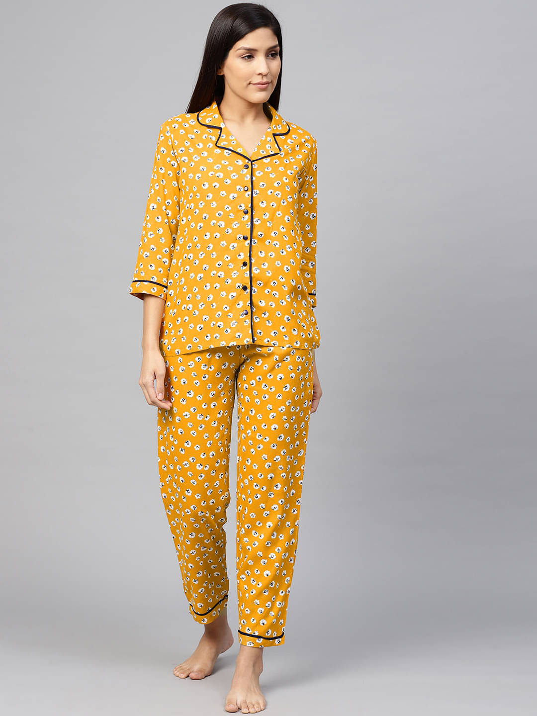     			Yash Gallery Yellow Rayon Women's Nightwear Nightsuit Sets ( )