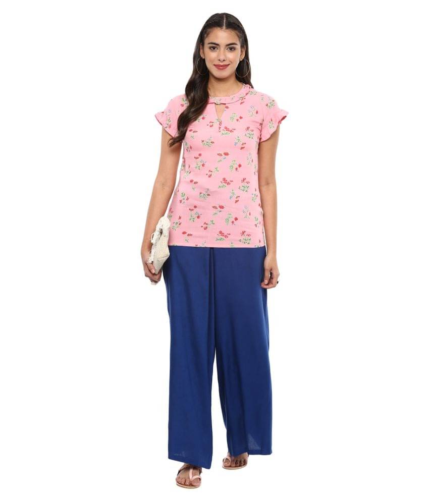 Yash Gallery Women's Rayon Regular Top ( Pink )     			Yash Gallery Women's Rayon Regular Top ( Pink )