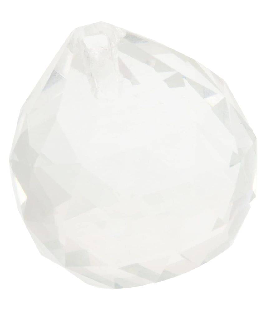 KESAR ZEMS FengShui Clear Crystal Hanging Ball for Good Luck and Prosperity 20 MM (3.5 X 2.5 X 3.5 CM) KESAR ZEMS FengShui Clear Crystal Hanging Ball for Good Luck and Prosperity 20 MM (3.5 X 2.5 X 3.5 CM)