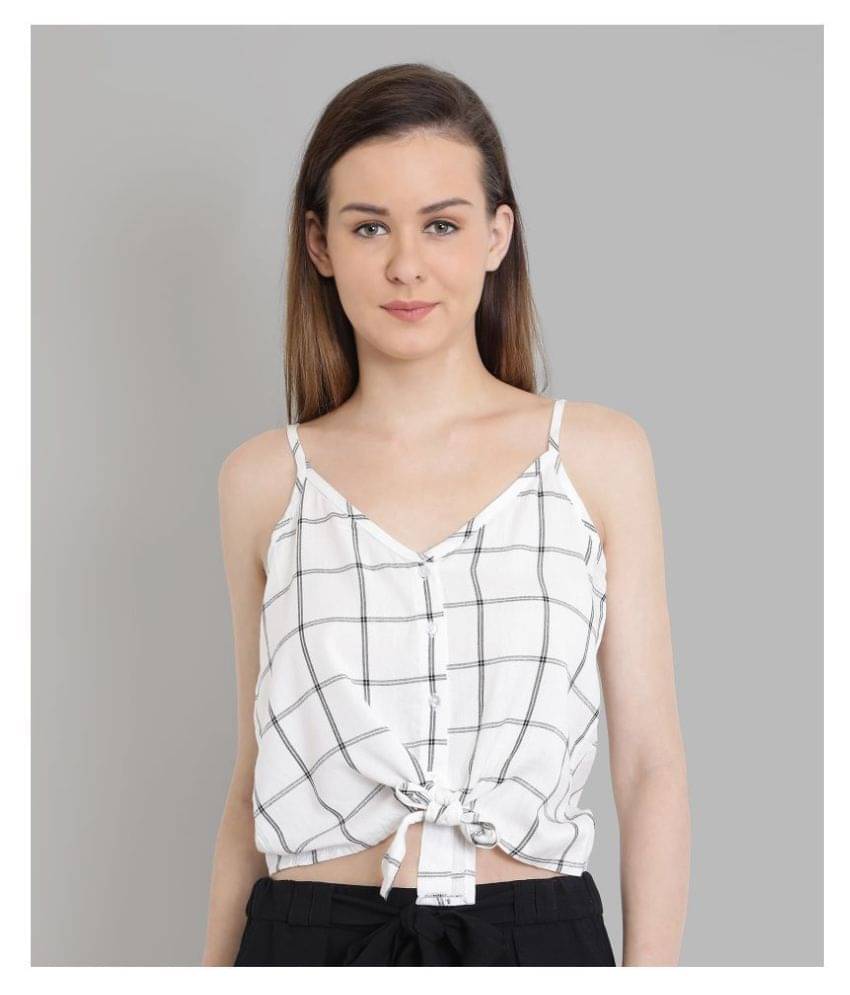 Chimpaaanzee Women's Viscose Crop Top ( White ) Chimpaaanzee Women's Viscose Crop Top ( White )