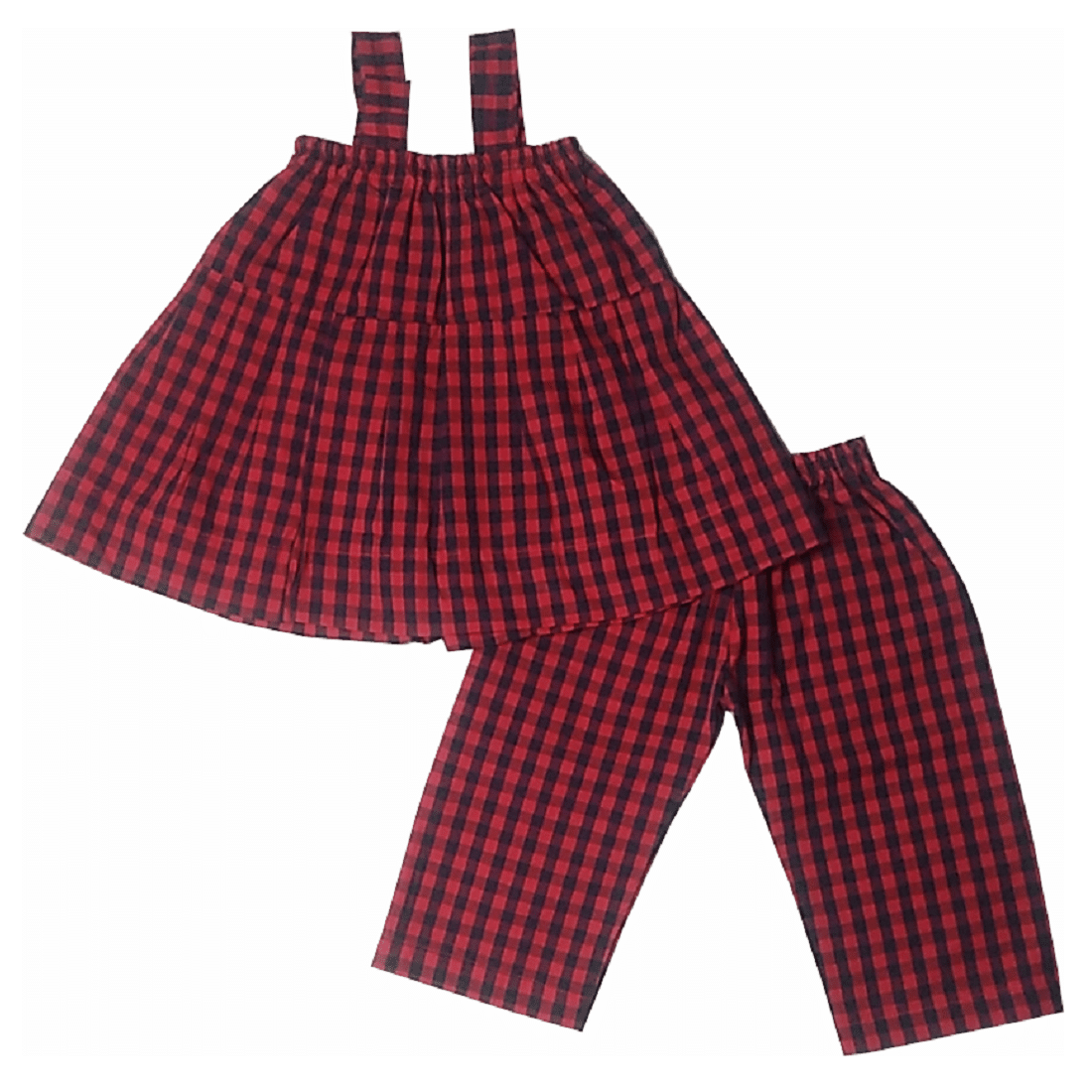    			harshvardhanmart Baby Girls Cotton Dresses ( Red & Black )