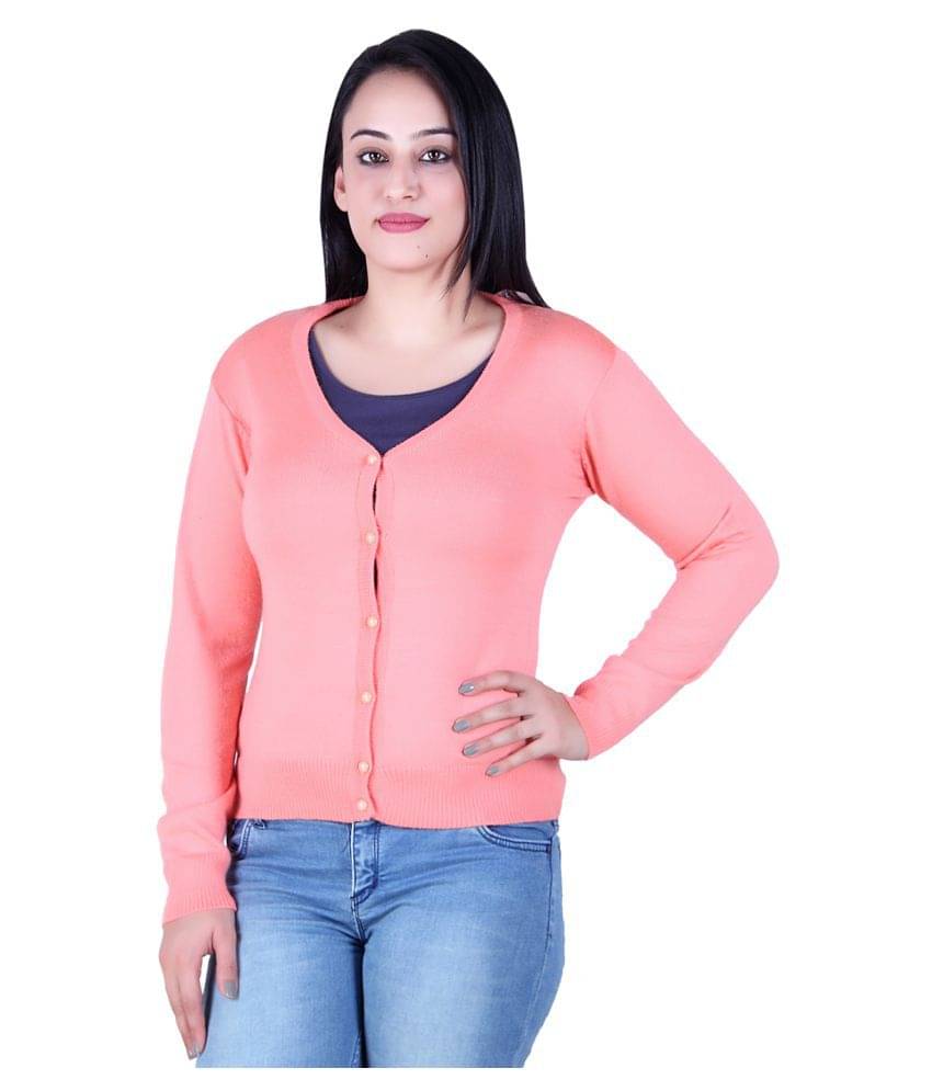     			Ogarti Woollen Peach Cardigans Dress