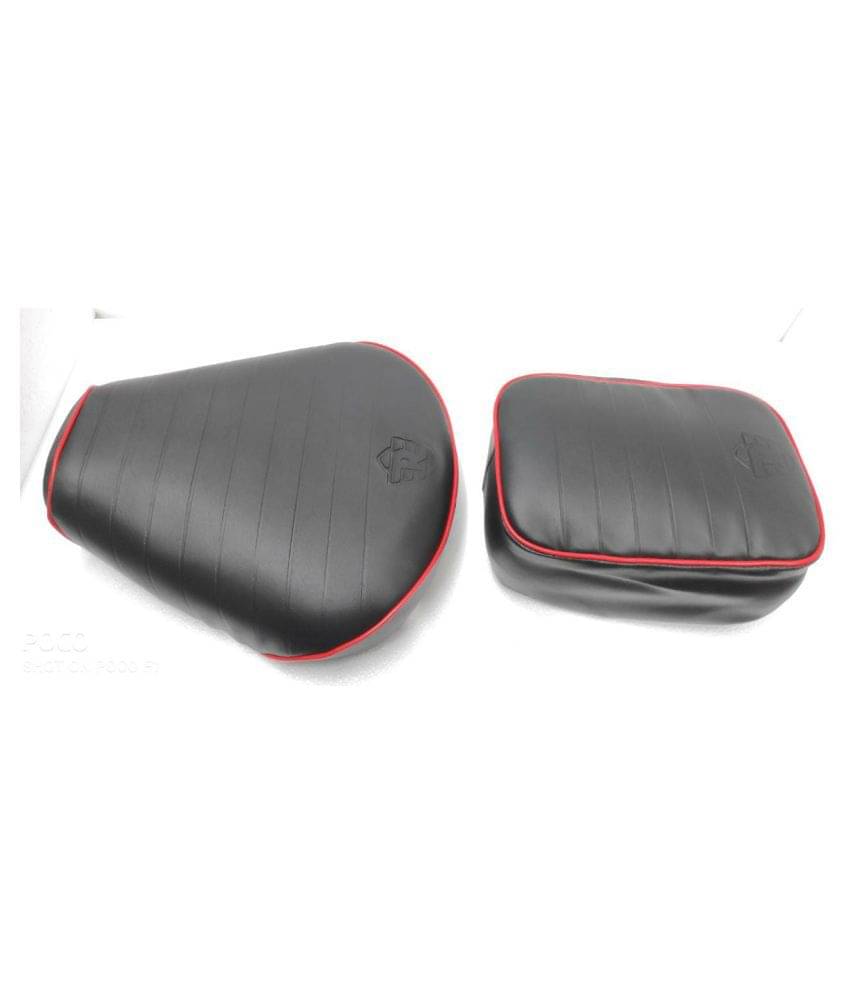 PURE BIKING Classic Seat Cover Red Lining Black For Royal Enfield Classic 350cc 500cc PURE BIKING Classic Seat Cover Red Lining Black For Royal Enfield Classic 350cc 500cc