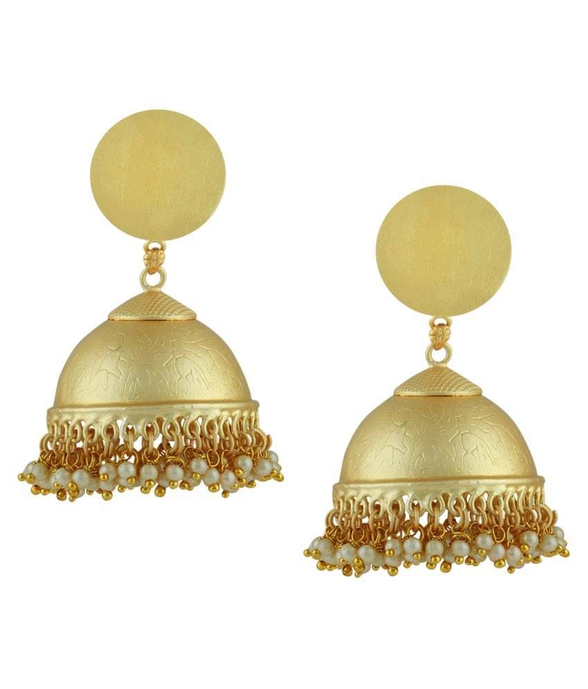     			Spargz Traditional Alloy Gold Plated Bead Jhumki Earring For Women TER_316