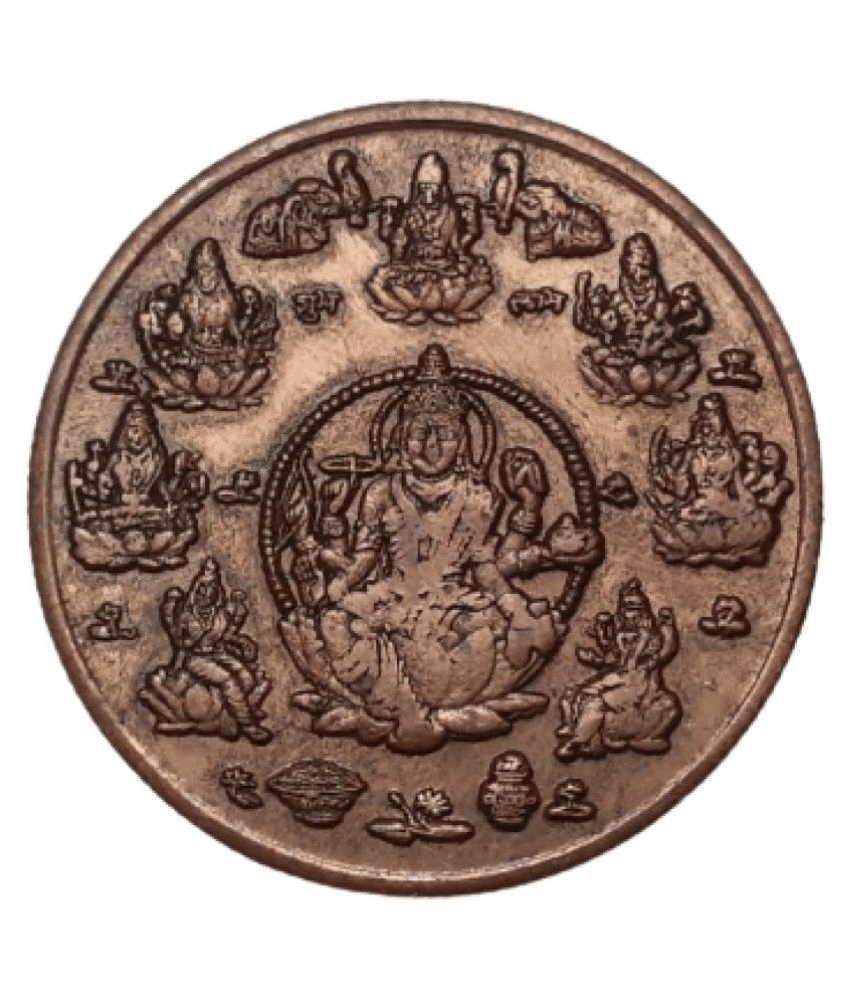     			EXTREMELY RARE OLD VINTAGE ONE ANNA EAST INDIA COMPANY 1818 MAA LAXMI BEAUTIFUL RELEGIOUS BIG TEMPLE TOKEN COIN