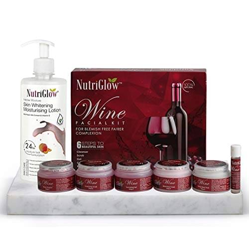 Nutriglow Wine Facial Kit (260gm) and Skin Whitening Lotion (500ml) Facial Kit g Pack of 2 Nutriglow Wine Facial Kit (260gm) and Skin Whitening Lotion (500ml) Facial Kit g Pack of 2