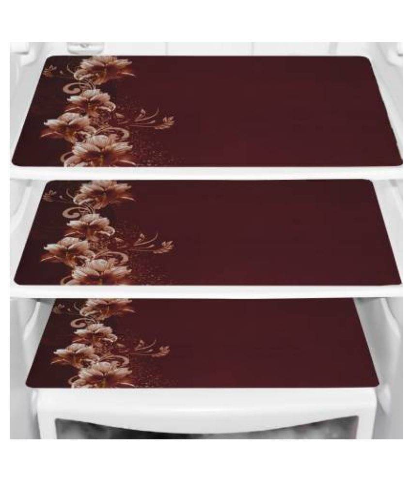 Set of 3 PVC Brown Fridge Mats Set of 3 PVC Brown Fridge Mats