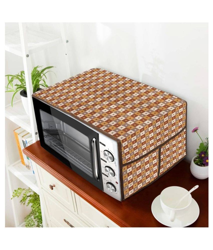 E-Retailer Single Polyester Brown Microwave Oven Cover - E-Retailer Single Polyester Brown Microwave Oven Cover -