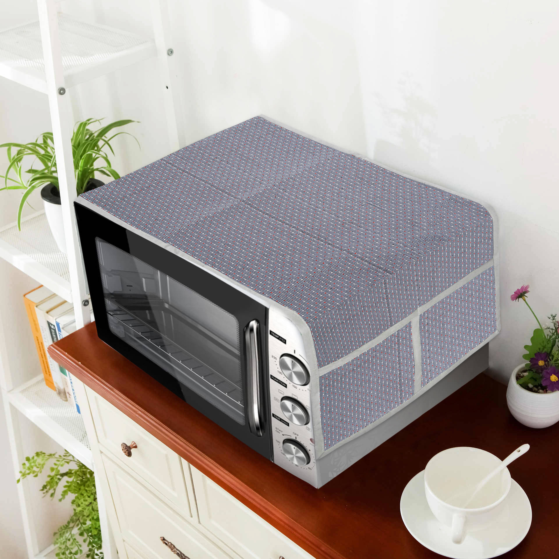 E-Retailer Single Polyester Gray Microwave Oven Cover - E-Retailer Single Polyester Gray Microwave Oven Cover -